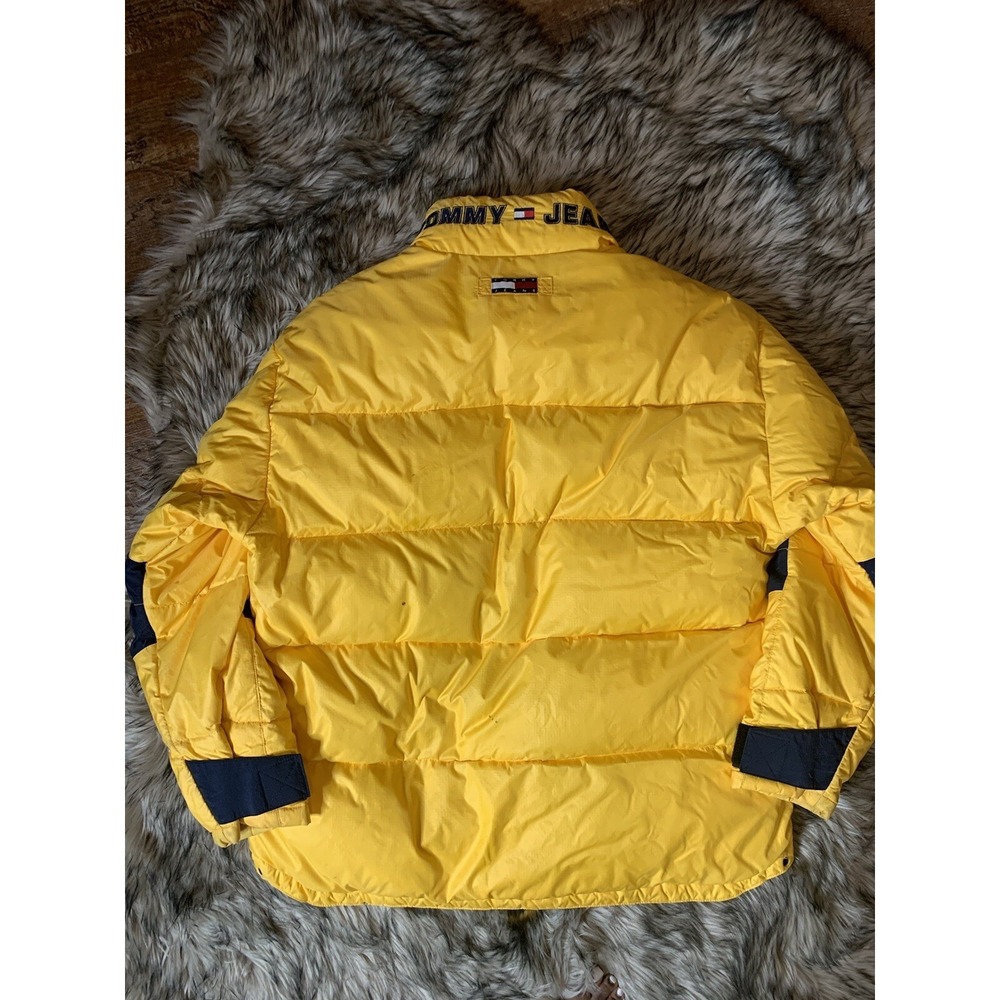 Vintage yellow 90s Tommy Hilfiger‎ puffer jacket - Picture 2 of 12